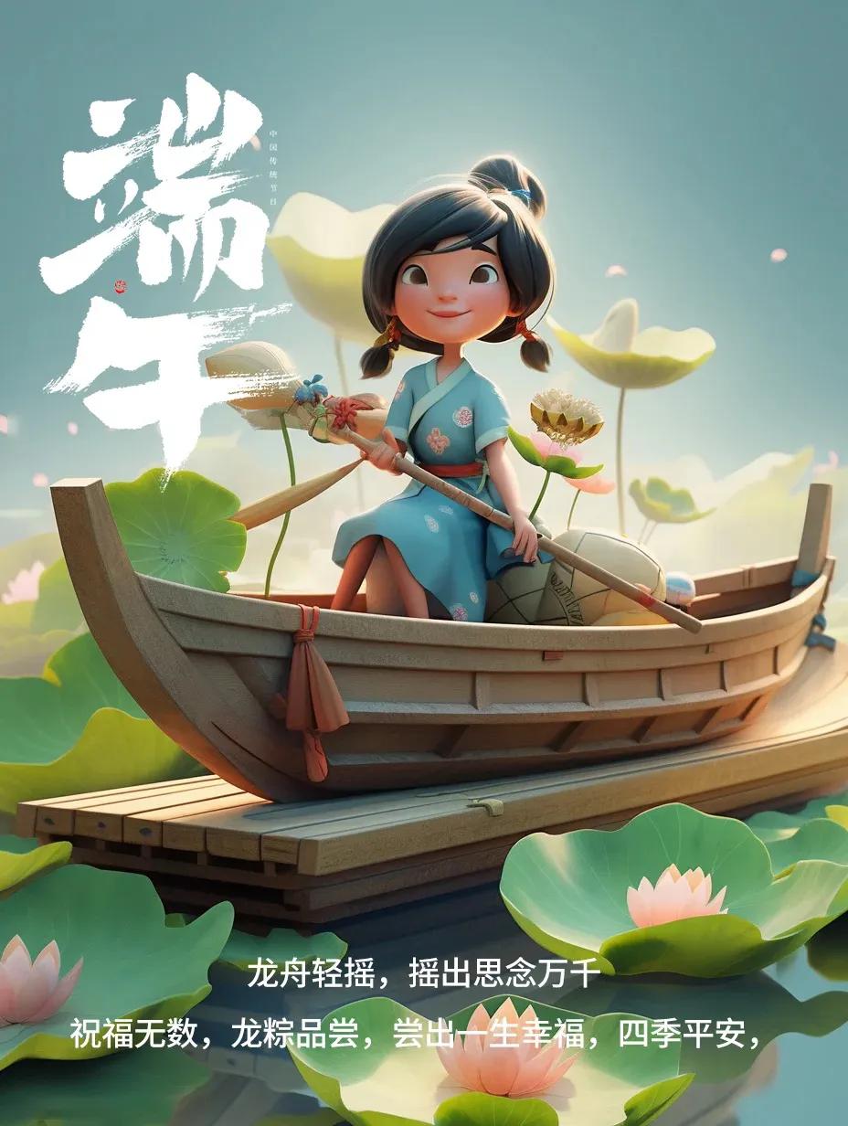 端午节绘画中国风海报,端午节海报手绘图片大全无字