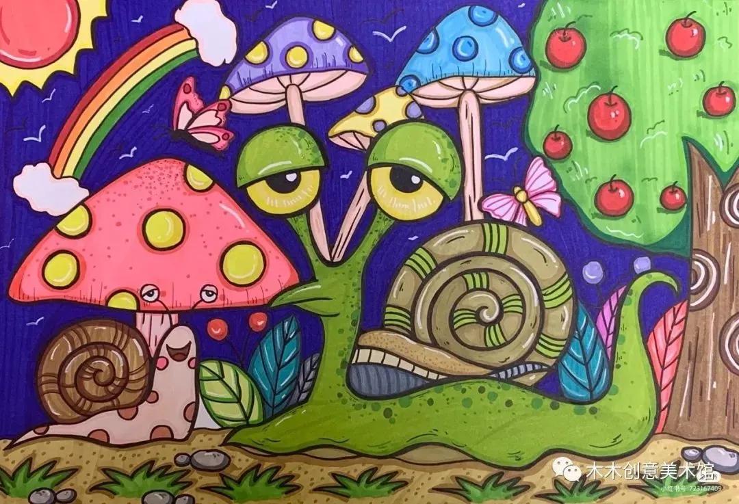 丙烯马克笔绘画可爱又简单的动物,24色马克笔绘画小动物