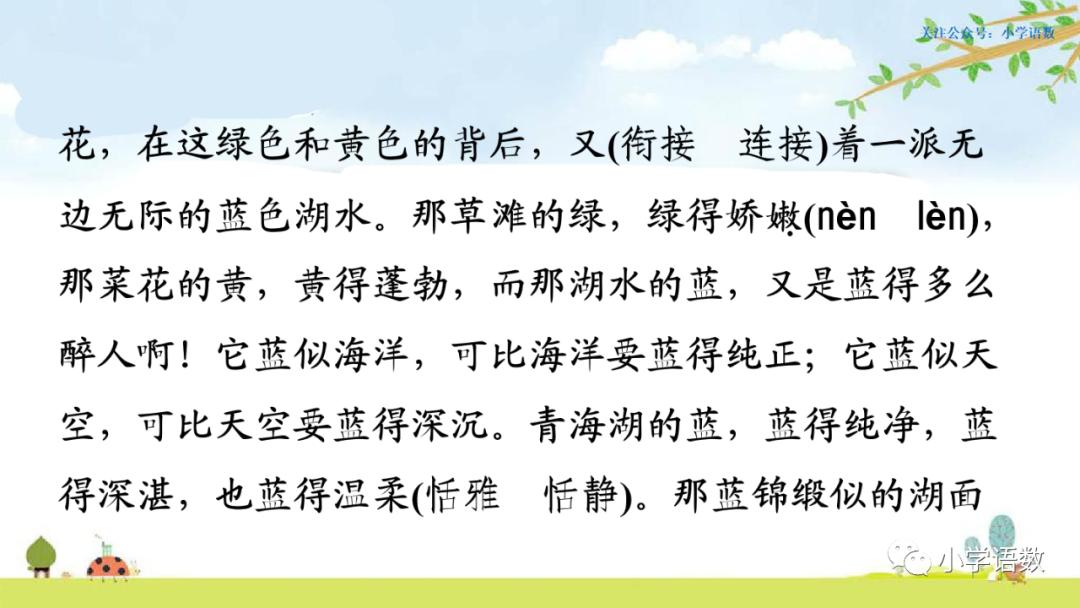 部编版六年级语文课文预习第1课,部编版六年级上册语文书草原预习