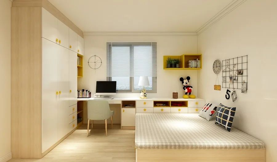 小房间只能放一张床儿童房设计,儿童房空间小双床不要上下铺