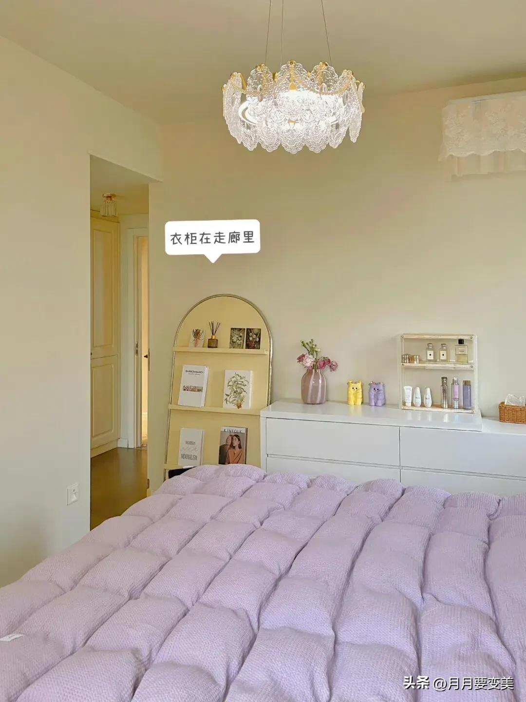 紫色卧室装修效果,卧室粉紫系装修