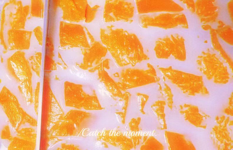 夏日甜品自制芒果布丁,芒果吉利丁片布丁做法
