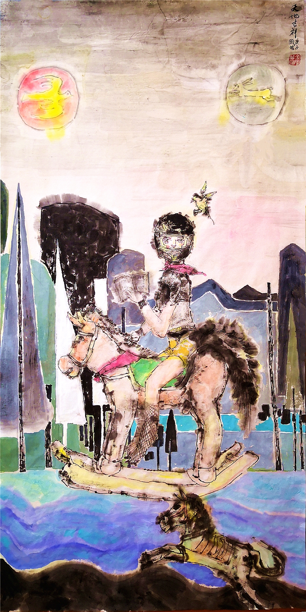 *坐静**夏夜听鸣蝉——余国城壬寅年初夏水墨画新作欣赏