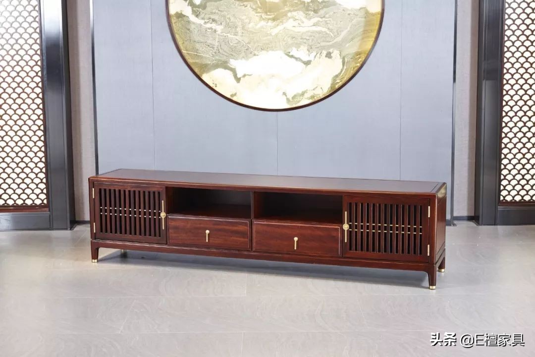 新中式电视柜两边放什么最好,新中式电视柜款式效果图