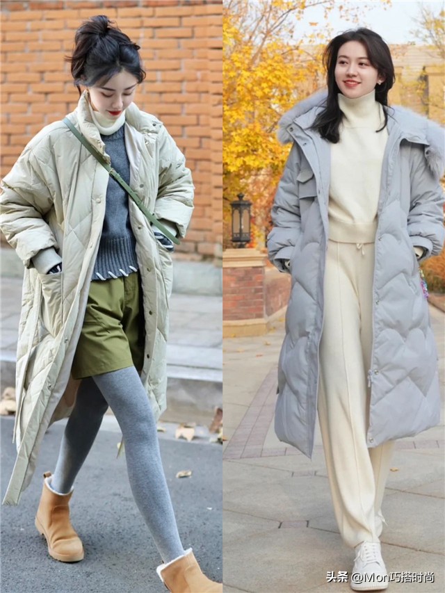 讲真，冬天还是穿“羽绒服”最舒适好看，配裙子裤子都够潮够有范