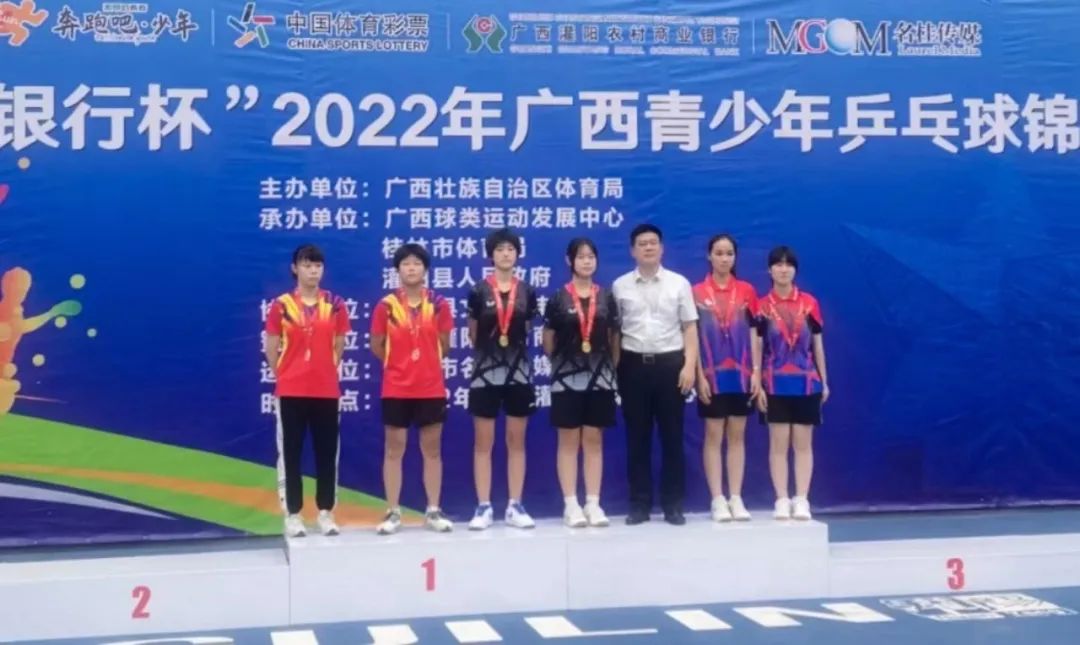 广西崇左青少年羽毛球锦标赛,中国广西青少年乒乓球奖牌