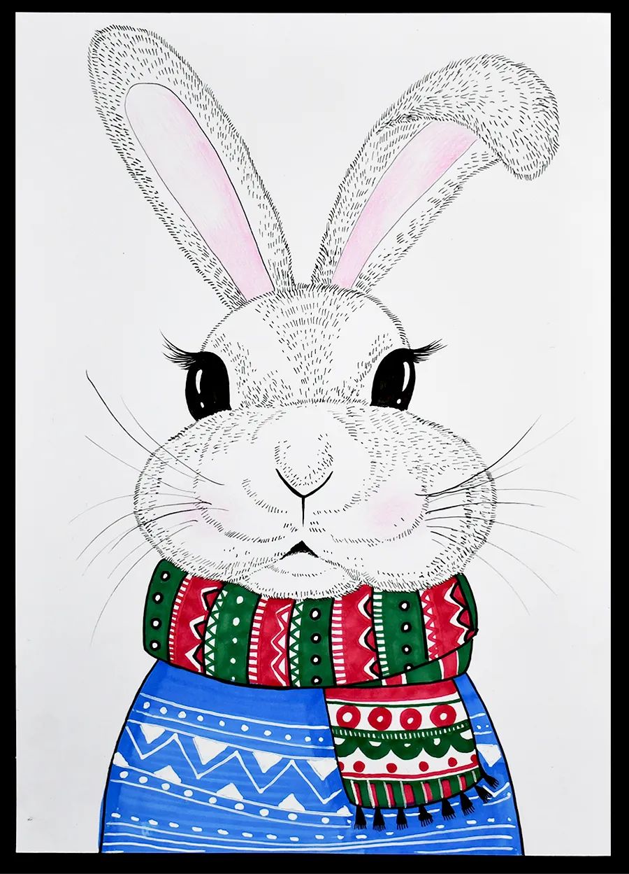 儿童画卡通小动物的步骤,儿童画创意兔子教案