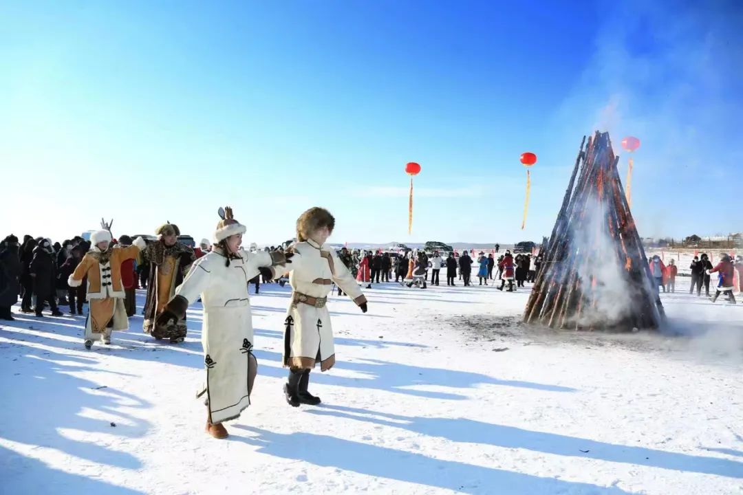 达斡尔打冰火球,呼伦贝尔达斡尔冰钓节