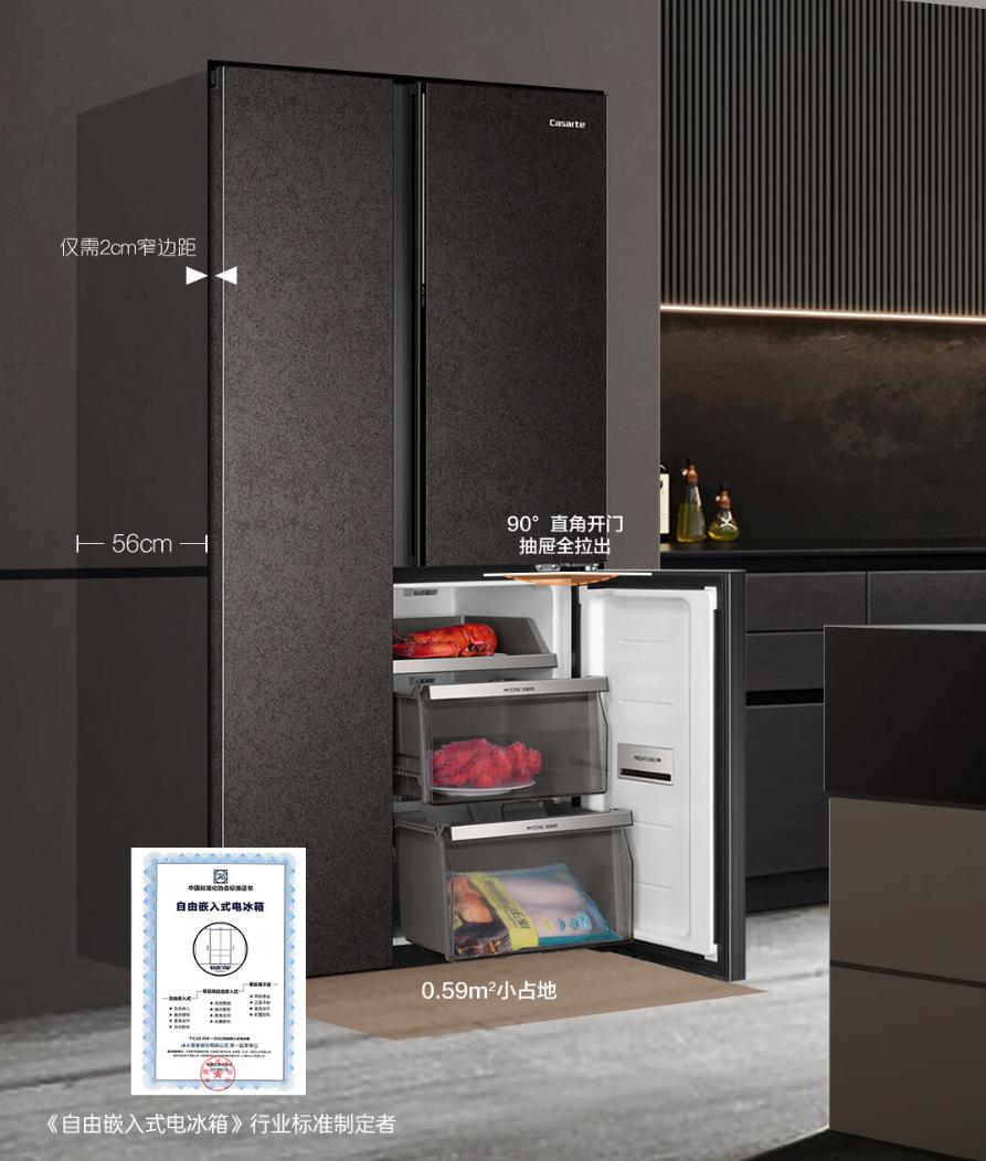 嵌入式冰箱双开门冰箱尺寸,厨房冰箱预留尺寸一般多少