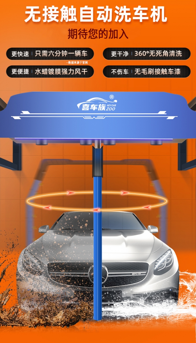 长春全自动洗车加盟电话,长春无接触智能洗车机