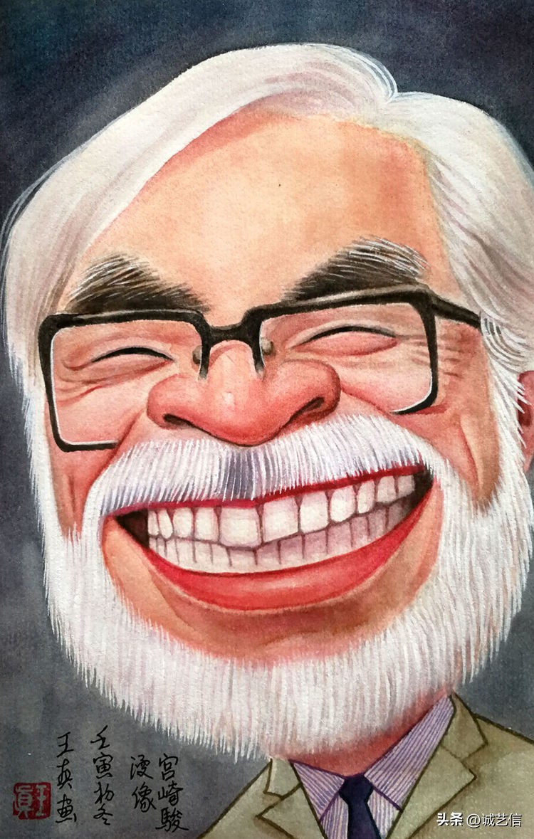 动画大师宫崎骏肖像漫画