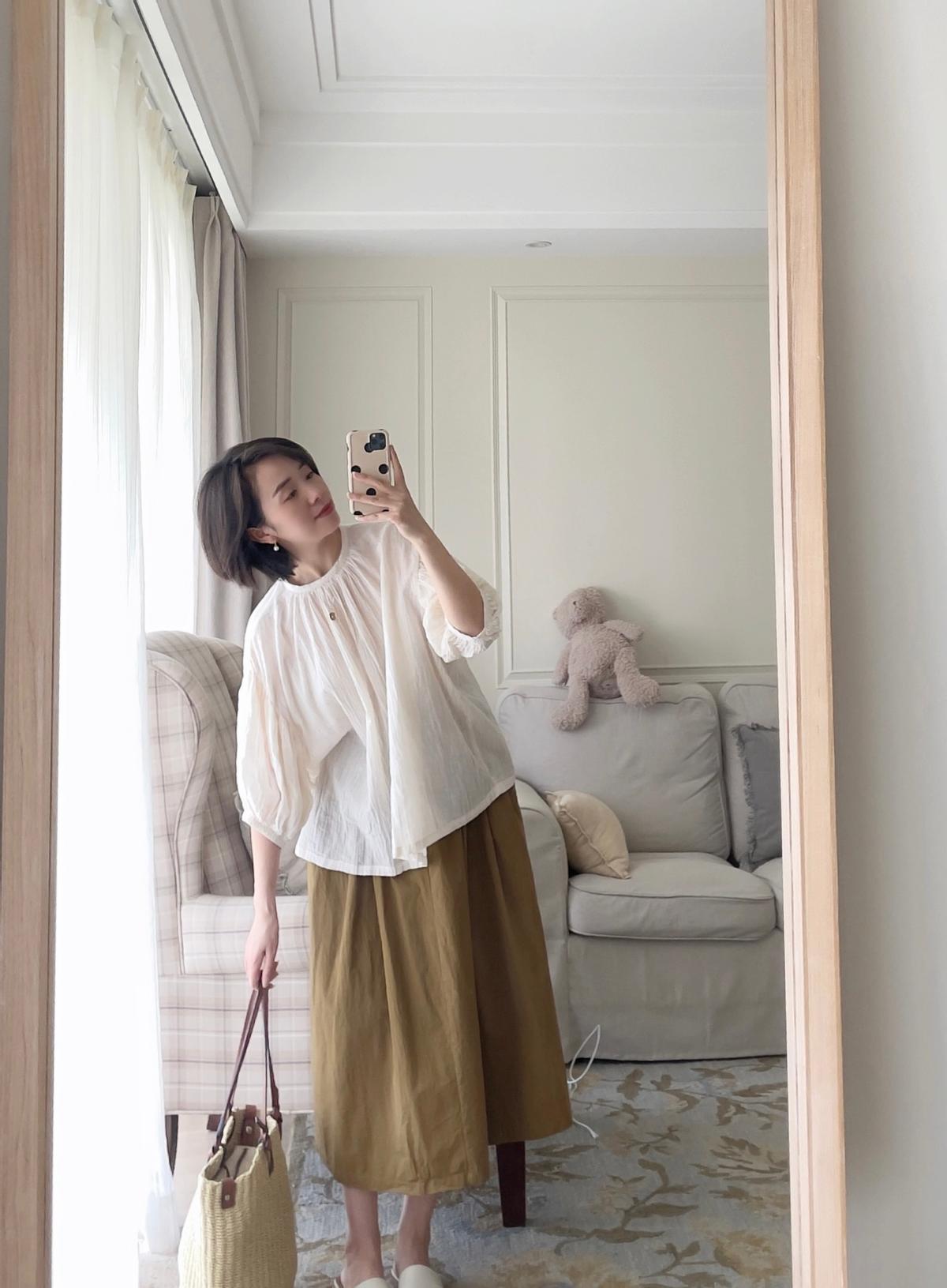 中年棉麻长袖衬衣女性,中年女人棉麻衬衫