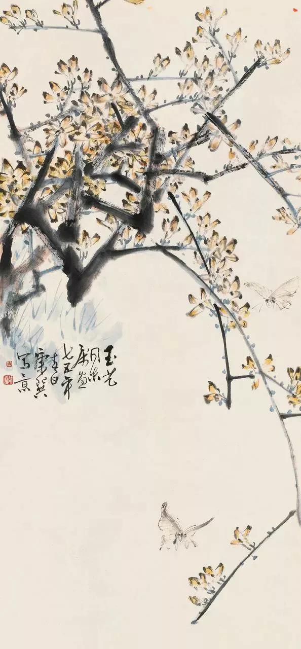 国画大师笔下的迎春花春意盎然,寒冷的冬季迎春花春意盎然