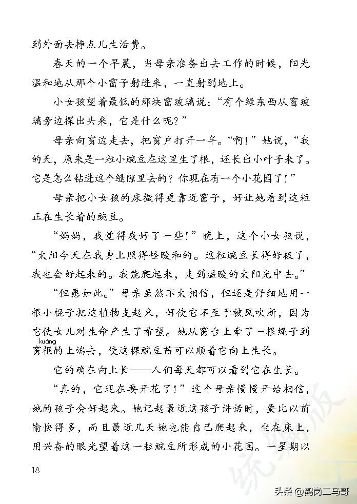 暑假预习资料小学,四年级下册语文课本第17课预习