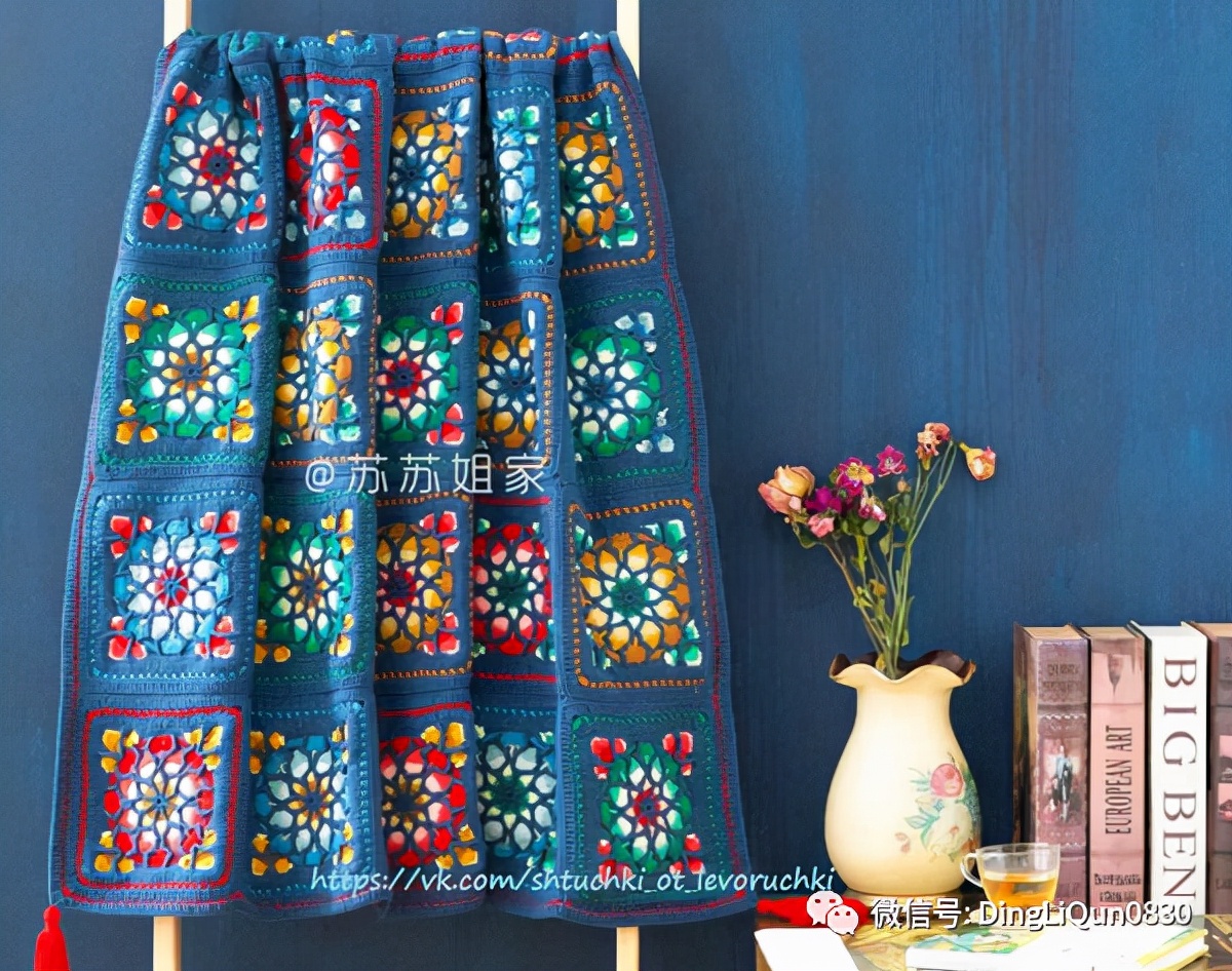 钩针编织教程简单好看毯子,一片式钩针沙发毯图解