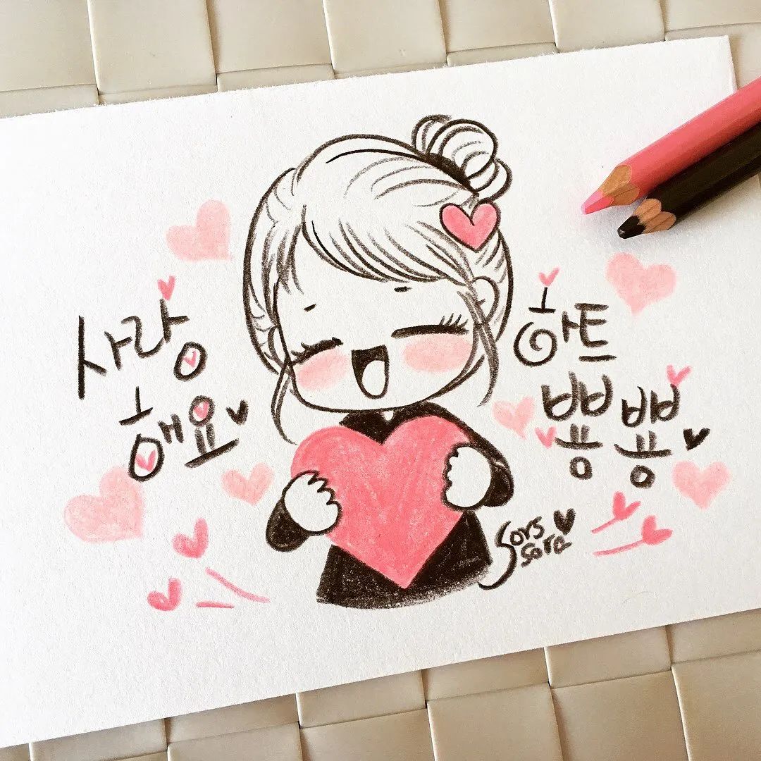 彩铅绘画7-15岁简笔画可爱又简单,可爱彩铅简笔画简单的少女