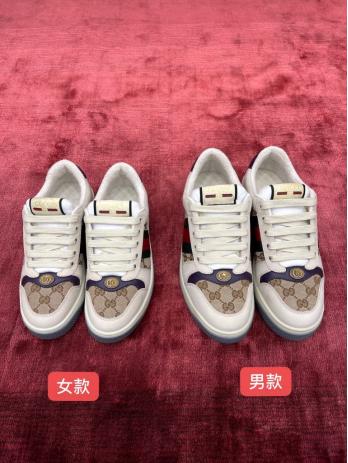 gucci最新款脏脏鞋复古绿色橘色,gucci古驰小白鞋系列全配色春季鞋