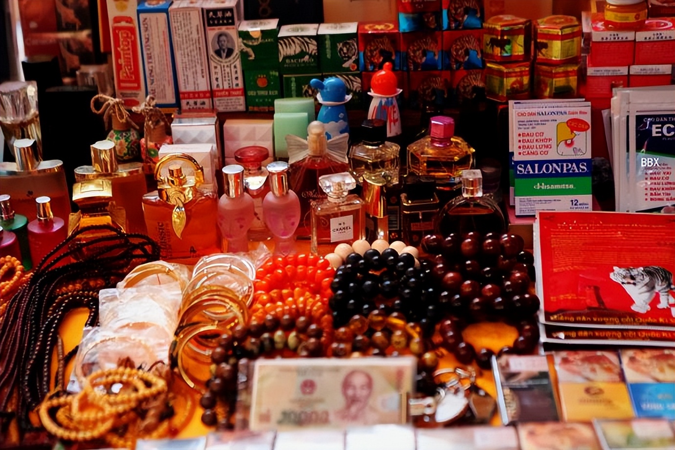中越边境越南的露天集市,高平集市