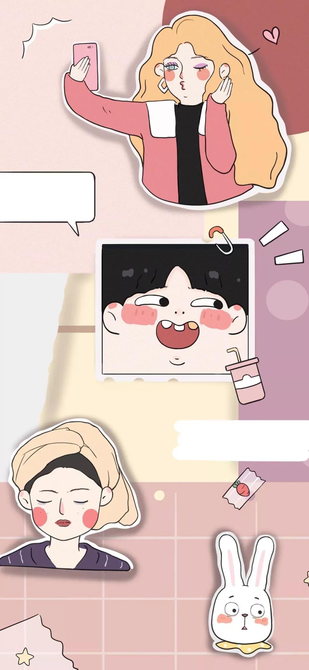 动漫情侣壁纸超清全面屏,可爱的情侣壁纸