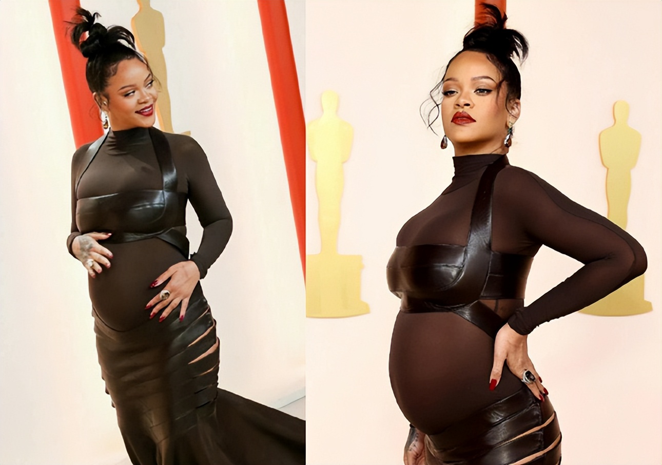 蕾哈娜秀孕肚,蕾哈娜出席活动显孕态