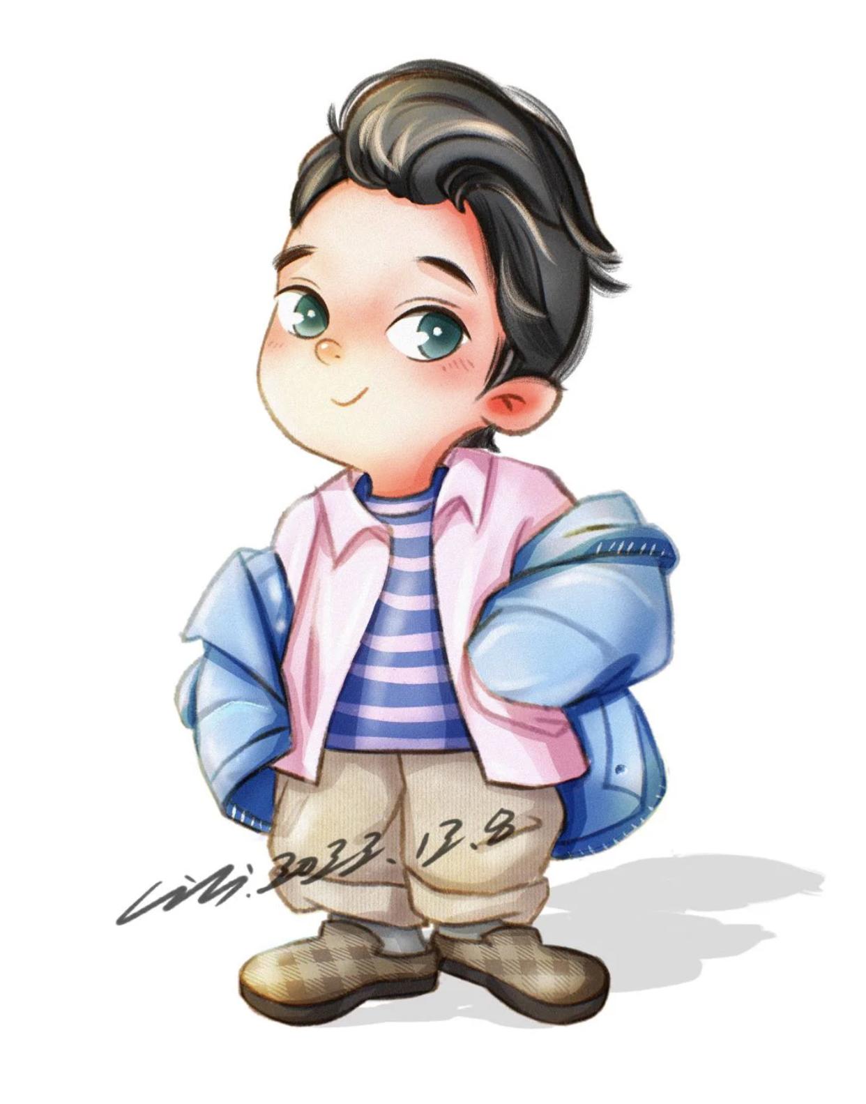 小清新豆豆眼小女孩插画,又凶又可爱的小女孩插画