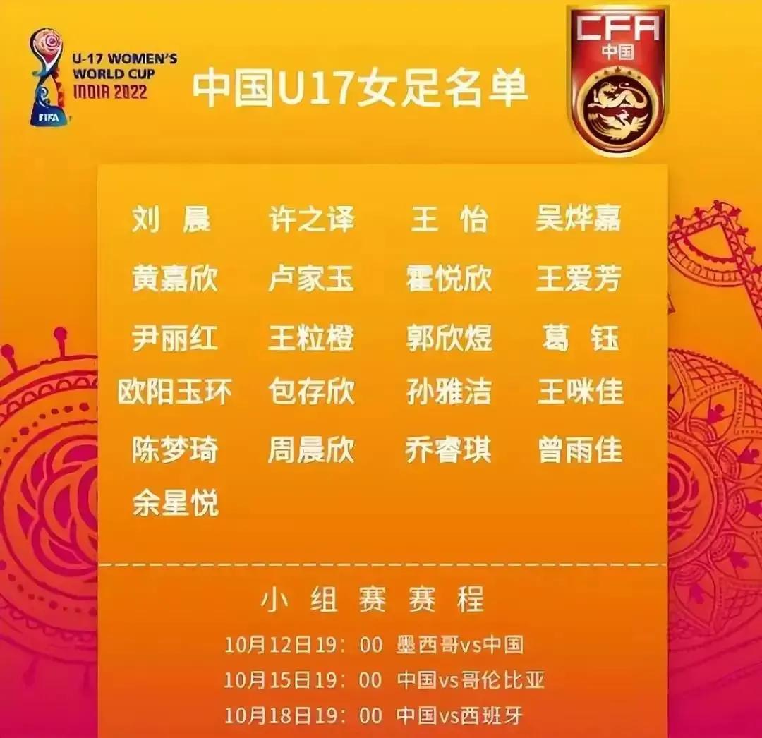 女足u17世界杯今日赛程,印度u17女足世界杯中国对墨西哥