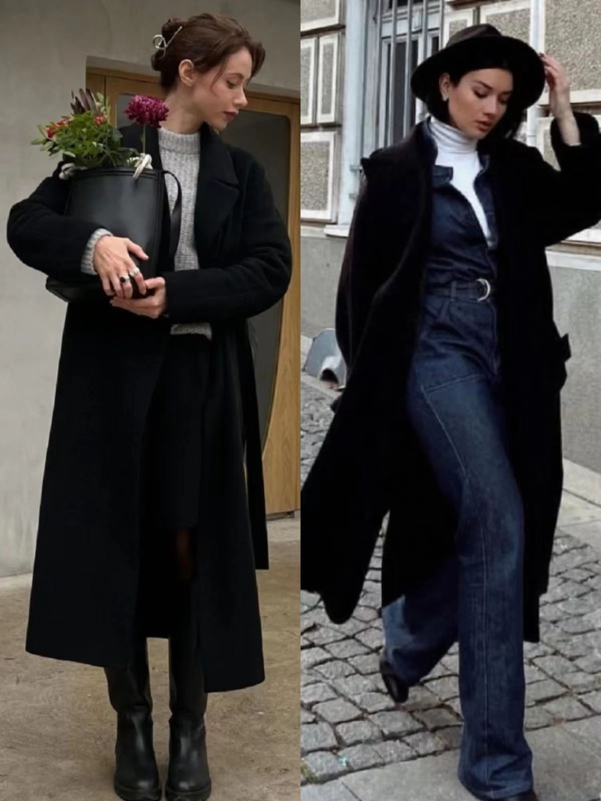 皮肤黑穿深红色的大衣怎么搭配,带帽黑灰色格子大衣怎么搭配好看