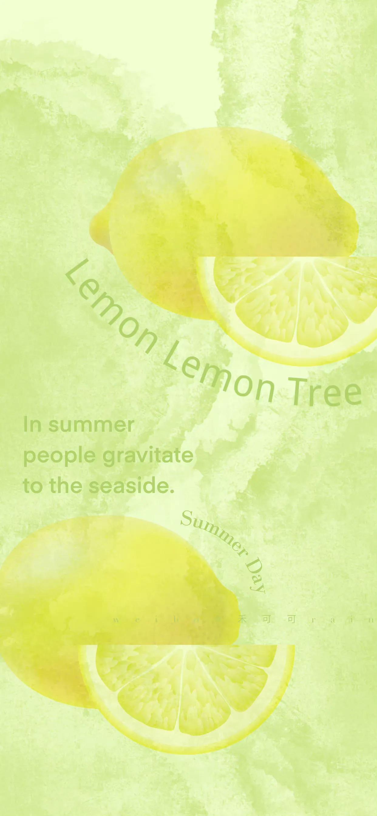 手机壁纸ins风夏日黑白,手机壁纸小清新绿色柠檬