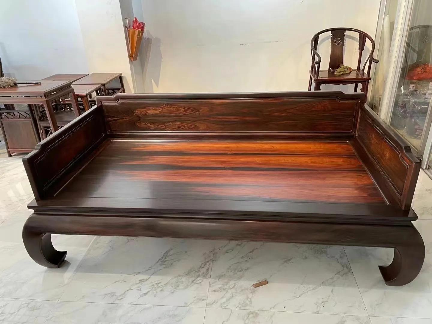 大红酸枝罗汉床两件套价格,交趾黄檀红木罗汉床报价