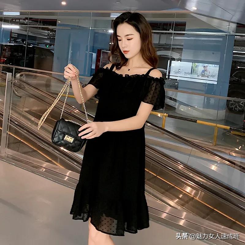 矮个子微胖连衣裙遮肚带口袋,微胖妹妹连衣裙显瘦遮肚子中长款