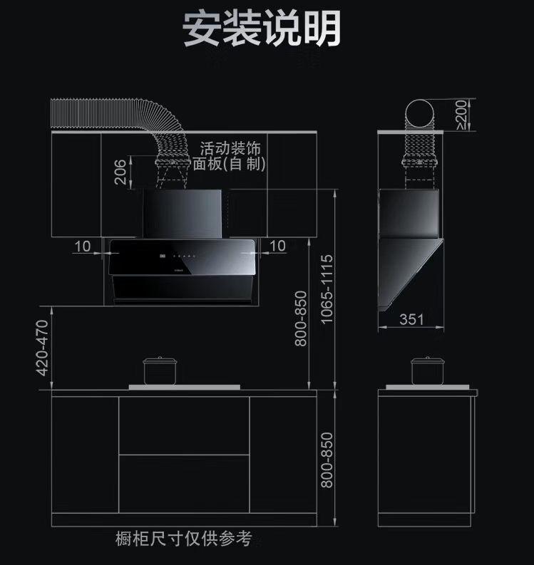 做橱柜怎么预留蒸烤一体机的尺寸,u型橱柜一边宽一边窄的尺寸设计