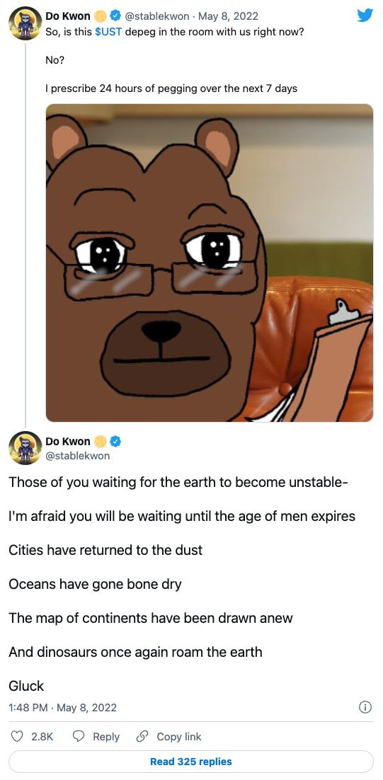 生命不能承受其重:UST-Luna投资者讨论Terra归零问题