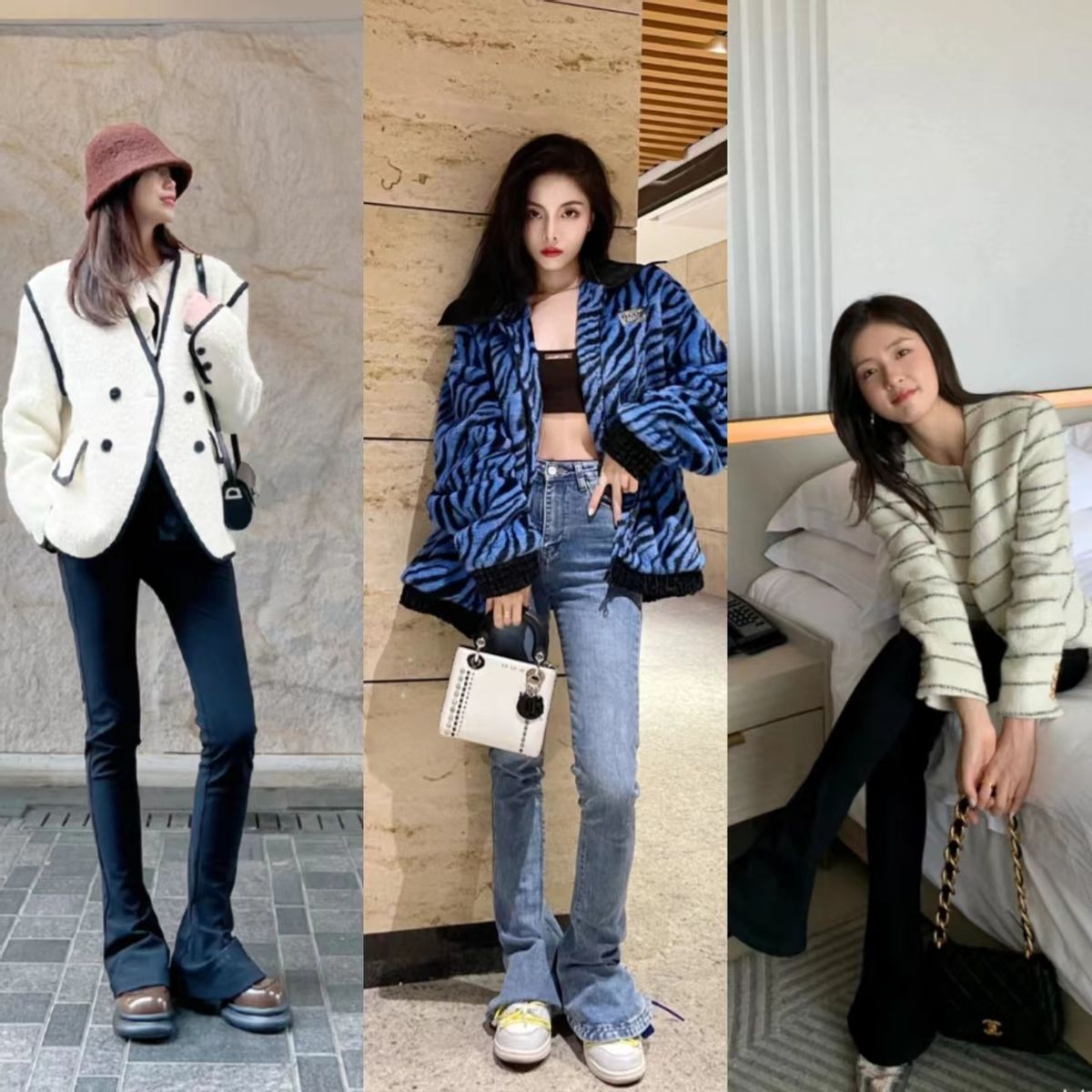 今年最火马蹄裤高个子,马蹄裤和开叉裤哪个更显瘦