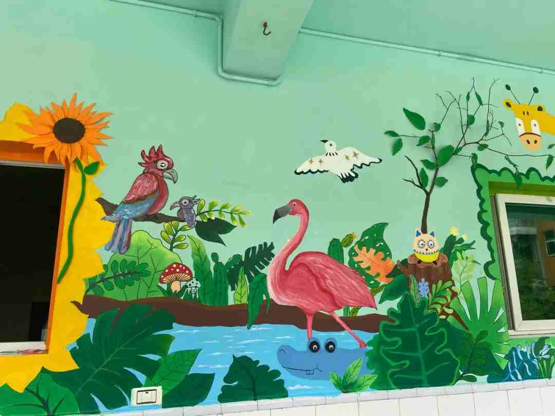 彩绘墙面图片幼儿,幼儿园简单大气的室外墙面彩绘