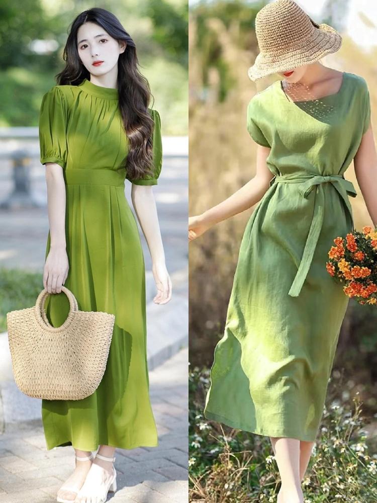 绿色系穿搭夏天清新,闷热的夏天只有这样穿才足够清凉