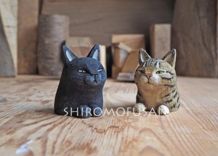 日本艺术家木雕猫,日本木雕艺术家猫