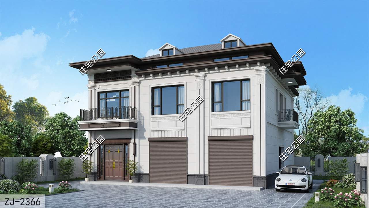 自建二层小户型房,自住出租一体别墅效果图