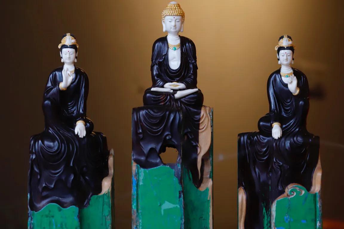 西方三圣挂画,西方三圣菩萨