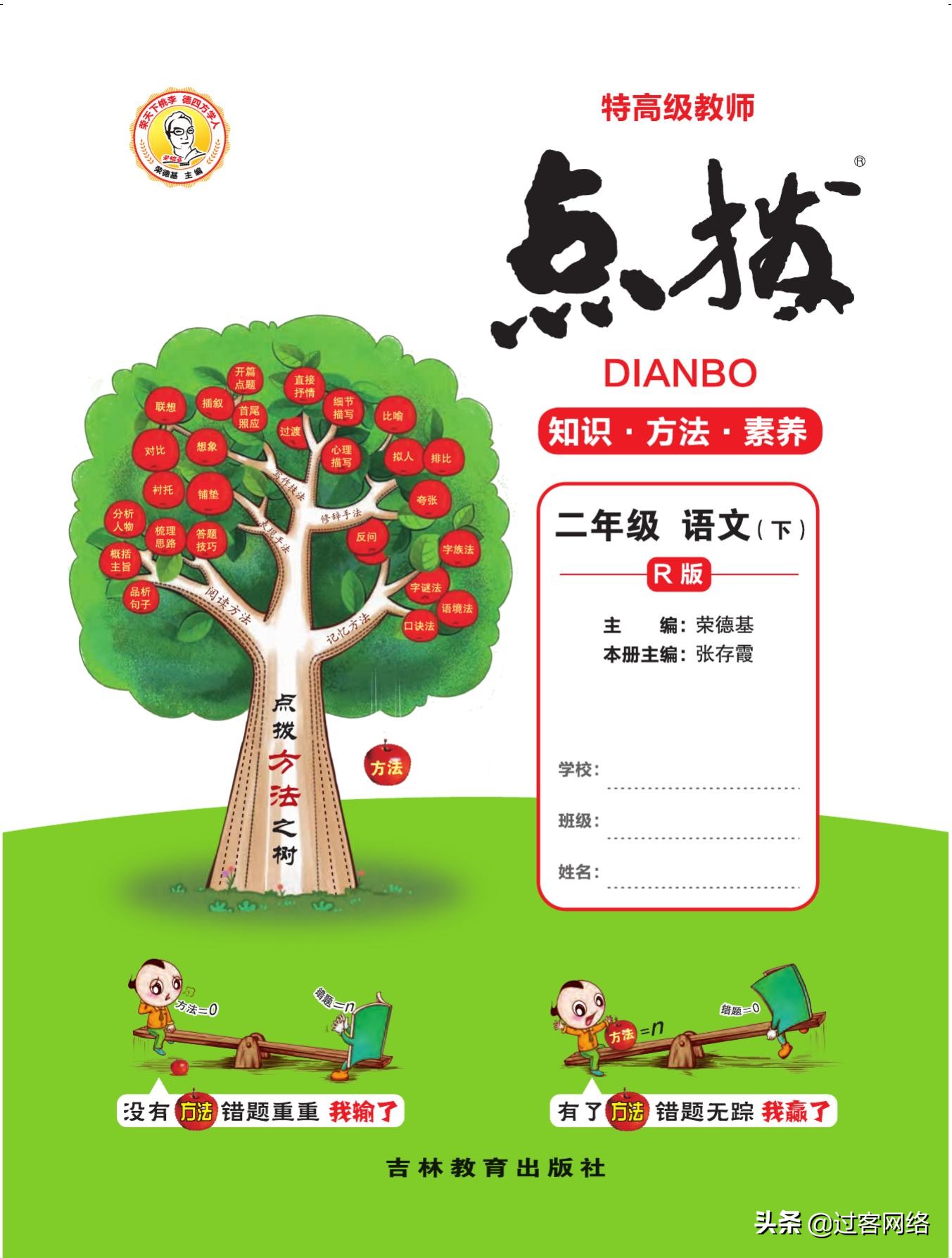 典中点和点拨训练,典中点人教版试卷二年级下册语文