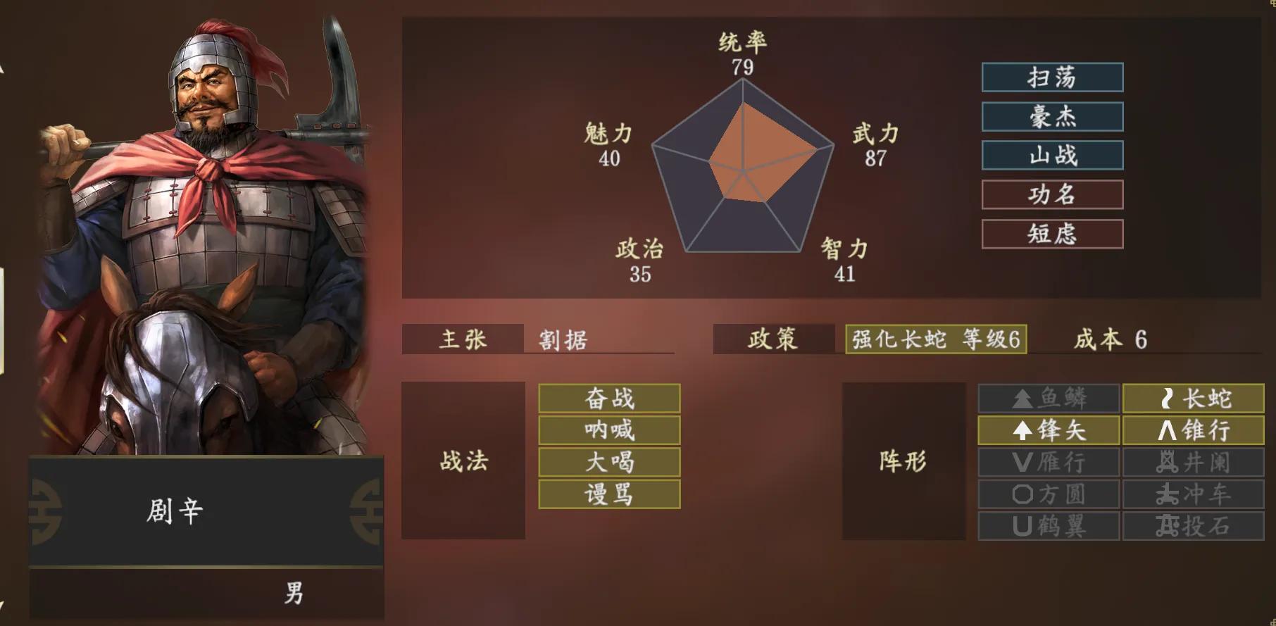 三国志14武将百科-田忌领衔古武将（三