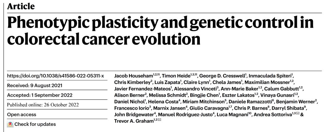 背靠背nature|空间多组学解析肿瘤演化