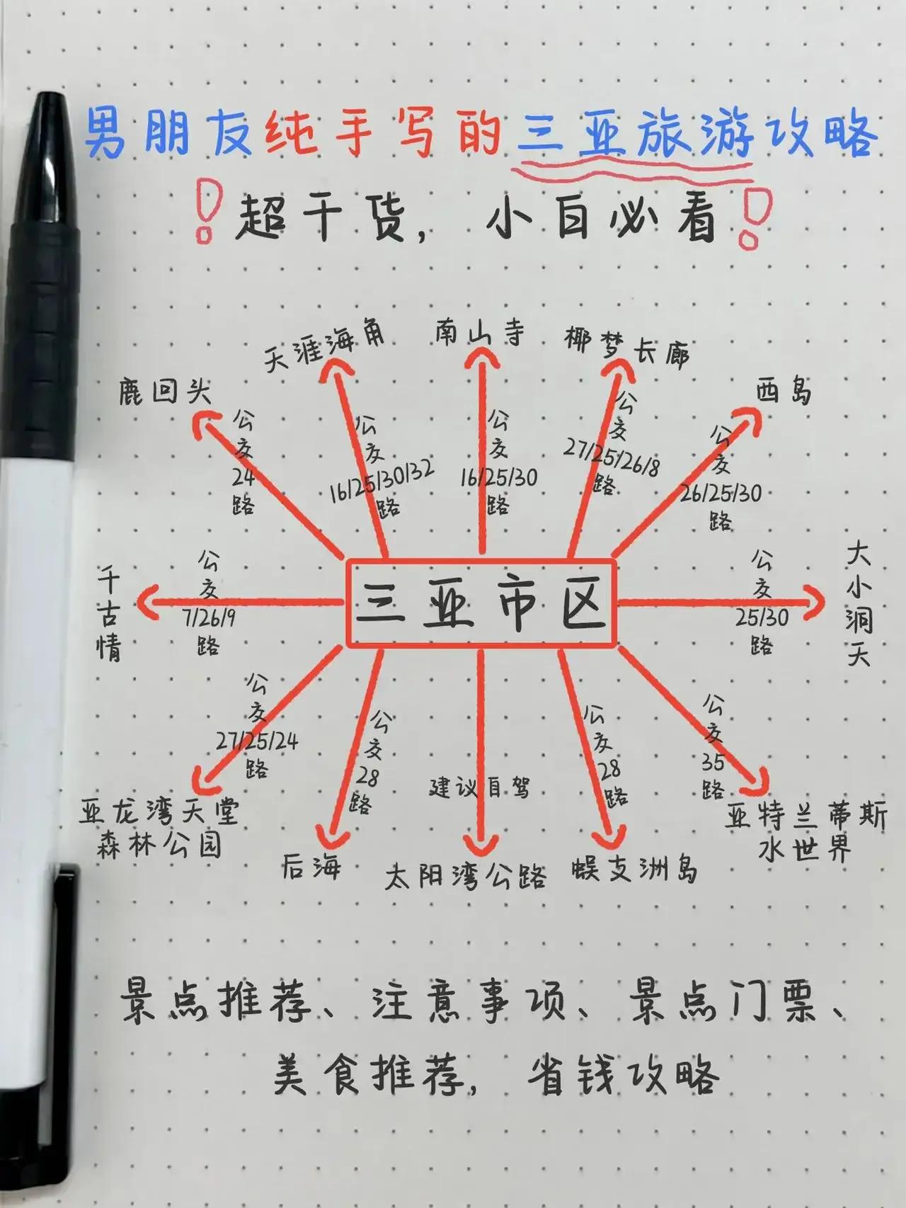 男朋友纯手写的三亚旅游攻略,男朋友纯手写的三亚旅游攻略全程超干货