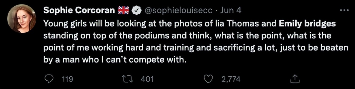 变性人痛揍女子自行车赛，魔法大战魔法