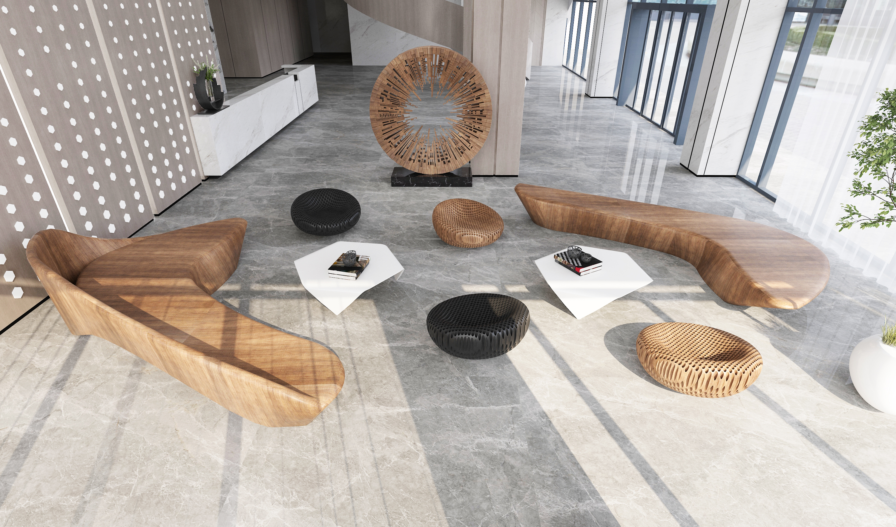 灰色大理石设计效果图,黑白设计风格用什么大理石