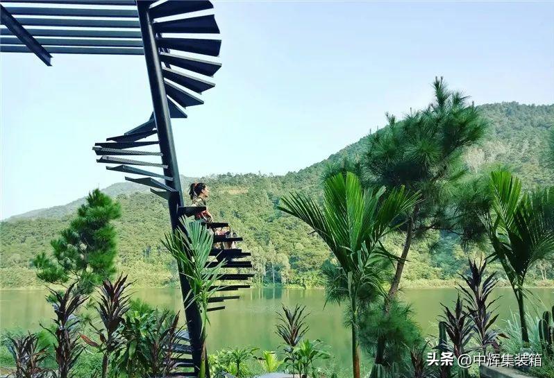 集装箱全景落地窗民宿,组合式集装箱民宿