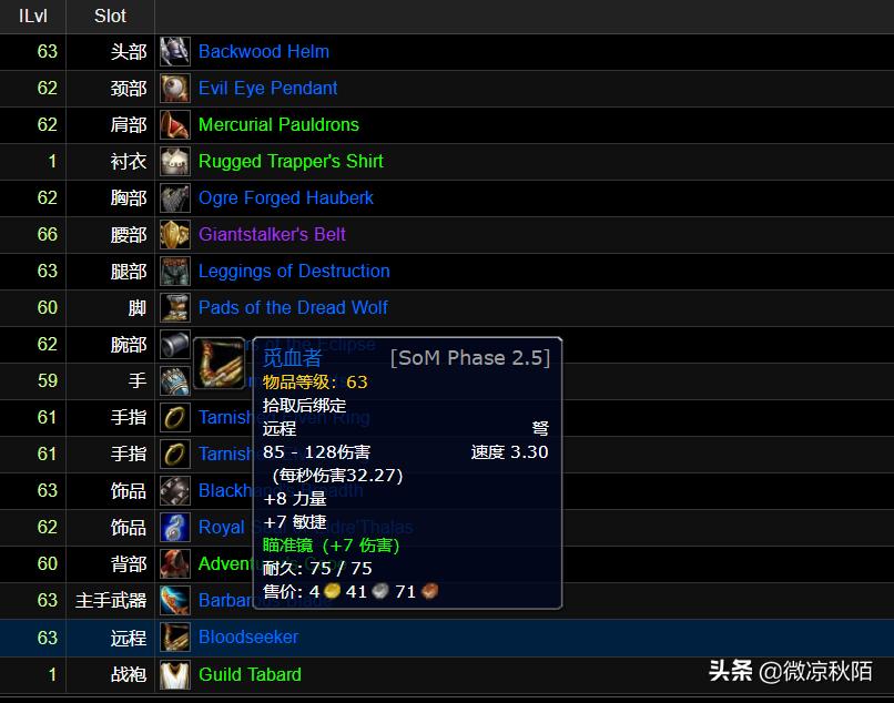 魔兽世界猎人进团本前装备,魔兽怀旧服猎人在团本高输出手法