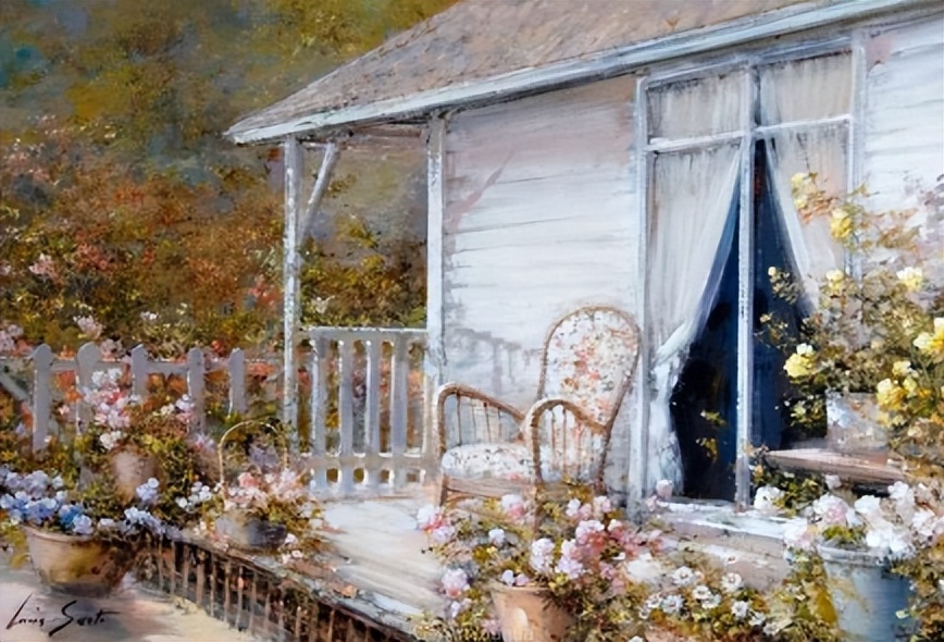 田园山水印象主义油画,关于意大利文化的美术作品