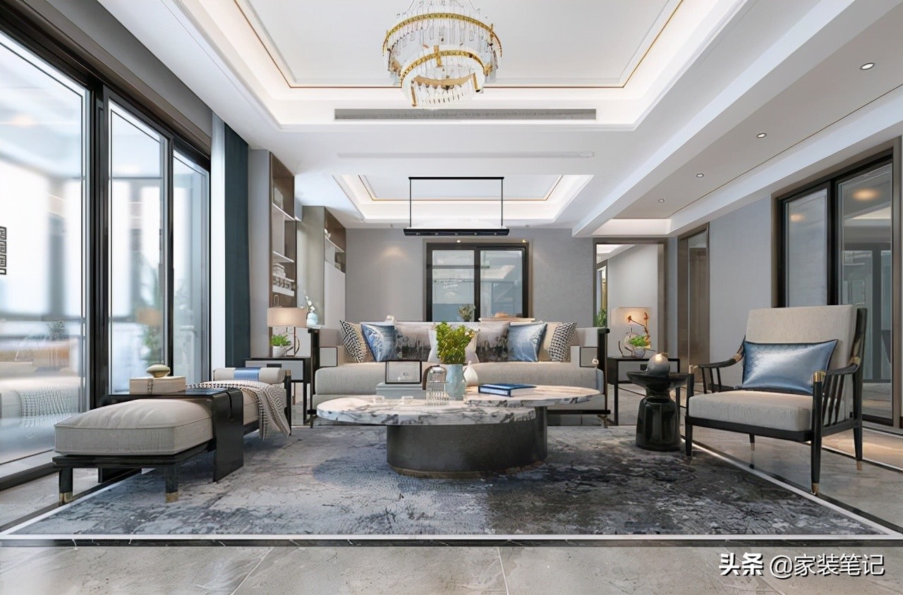 十大经典客厅设计,中式客厅吊顶效果图大全2021款