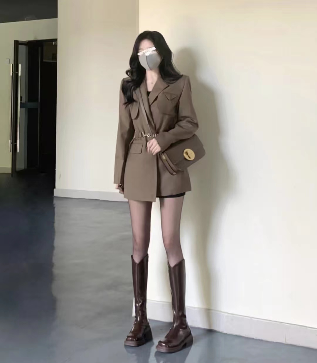 这45套棕色长筒靴穿搭太高级了，显高显瘦显腿长