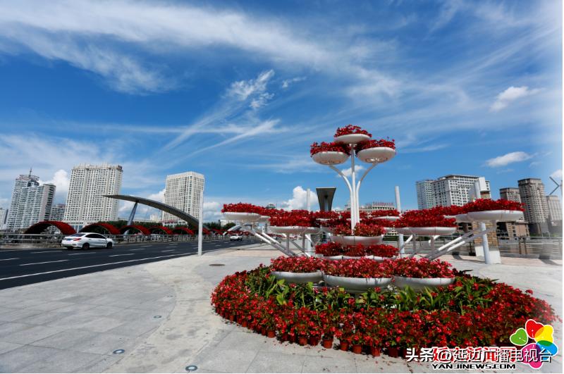 延吉建州,延吉大桥迎州庆70周年灯光